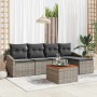 Conjunto de sofá de jardín 6 pcs Gris