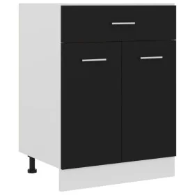 Lower cabinet drawer kitchen engineered wood black 60x46x81.5cm by vidaXL, Kitchen cabinets - Ref: Foro24-801229, Price: 85,6...