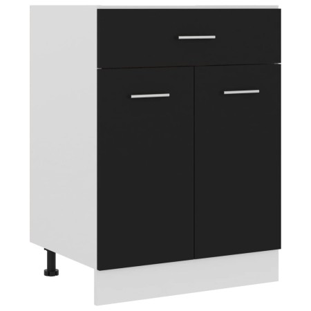 Armario inferior cajón cocina madera ingeniería negro
