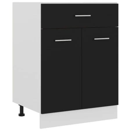 Lower cabinet drawer kitchen engineered wood black 60x46x81.5cm by vidaXL, Kitchen cabinets - Ref: Foro24-801229, Price: 85,5...
