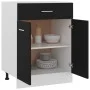 Lower cabinet drawer kitchen engineered wood black 60x46x81.5cm by vidaXL, Kitchen cabinets - Ref: Foro24-801229, Price: 85,5...