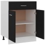 Unterschrankschublade Küche aus Holzwerkstoff schwarz 60x46x81,5cm von vidaXL, Küchenschränke - Ref: Foro24-801229, Preis: 87...
