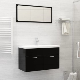 Lavabo empotrado con grifo cerámica blanco 81x39x18 cm