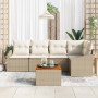 Conjunto de sofá de jardín 6 pcs Beige y