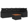 Conjunto de sofá de jardín 6 pcs Negro