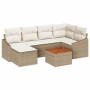 Conjunto de sofá de jardín 7 pcs Beige y