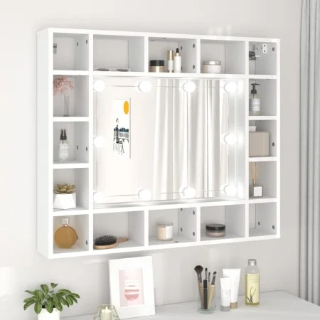 Mueble con espejo y LED blanco 91x15x76,5 cm de vidaXL, Tocadores de baño - Ref: Foro24-808864, Precio: 93,79 €, Descuento: %