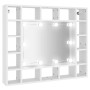 Möbel mit Spiegel und weißer LED 91x15x76,5 cm von vidaXL, Badezimmerwaschtische - Ref: Foro24-808864, Preis: 95,26 €, Rabatt: %