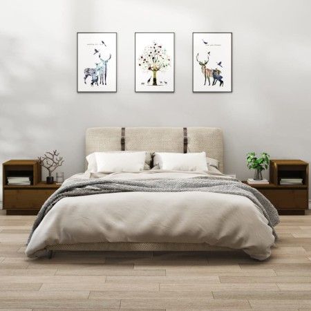 Nachttische 2 Stück honigbraunes Kiefernholz 60x34x51 cm von vidaXL, Nachttische - Ref: Foro24-814381, Preis: 79,40 €, Rabatt: %