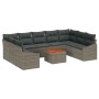 Conjunto de sofá de jardín 10 pcs Gris