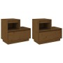 Nachttische 2 Stück honigbraunes Kiefernholz 60x34x51 cm von vidaXL, Nachttische - Ref: Foro24-814381, Preis: 79,40 €, Rabatt: %