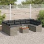 Conjunto de sofá de jardín 10 pcs Gris