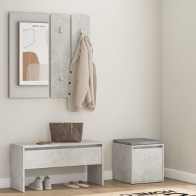 Flurmöbel-Set aus betongrauem Sperrholz von vidaXL, Kleiderschränke - Ref: Foro24-3082048, Preis: 98,32 €, Rabatt: %