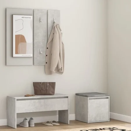 Concrete gray plywood hallway furniture set by vidaXL, Wardrobes - Ref: Foro24-3082048, Price: 94,74 €, Discount: %