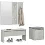 Flurmöbel-Set aus betongrauem Sperrholz von vidaXL, Kleiderschränke - Ref: Foro24-3082048, Preis: 96,09 €, Rabatt: %