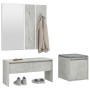 Flurmöbel-Set aus betongrauem Sperrholz von vidaXL, Kleiderschränke - Ref: Foro24-3082048, Preis: 98,32 €, Rabatt: %