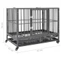 Durable dog cage with wheels steel 92x62x76 cm by vidaXL, Pet carriers and boxes - Ref: Foro24-171491, Price: 207,60 €, Disco...