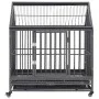 Hundekäfig mit Rädern und Stahldach 92x62x106 cm von vidaXL, Transportboxen und Boxen für Haustiere - Ref: Foro24-171493, Pre...