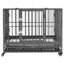 Widerstandsfähiger Hundekäfig mit Stahlrädern 102x72x85 cm von vidaXL, Transportboxen und Boxen für Haustiere - Ref: Foro24-1...