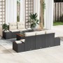 Conjunto de sofá de jardín 6 pcs Negro y