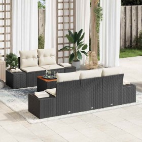 Conjunto de sofá de jardín 6 pcs Negro y