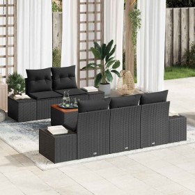 Conjunto de sofá de jardín 6 pcs Negro Conjunto de sofá de jardín 6 pcs Negro