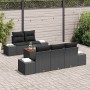 Conjunto de sofá de jardín 6 pcs Negro