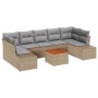 Conjunto de sofá de jardín 8 pcs beige y gris claro