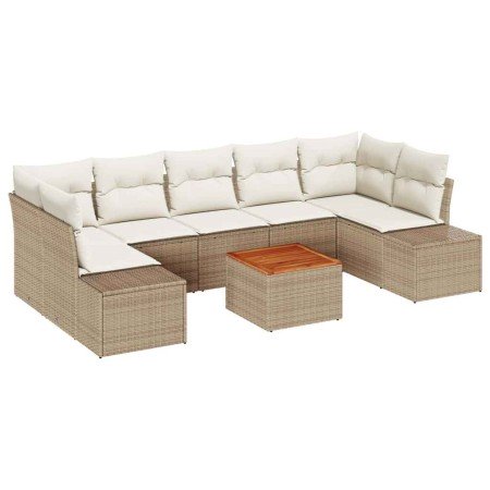 Conjunto de sofá de jardín 8 pcs Beige y
