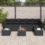 Conjunto de sofá de jardín 8 pcs Negro