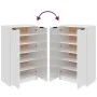 Mueble zapatero madera contrachapada blanco brillo 59x35x100 cm de vidaXL, Zapateros y organizadores de calzado - Ref: Foro24...