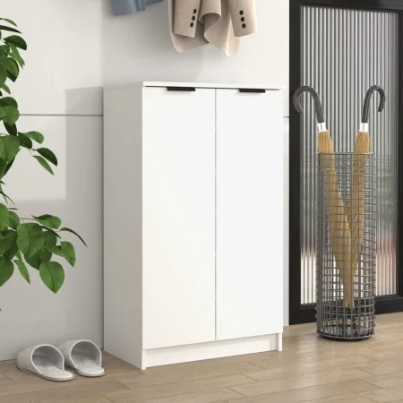 White plywood shoe cabinet 59x35x100 cm by vidaXL, Shoe racks and shoe organizers - Ref: Foro24-811439, Price: 99,40 €, Disco...
