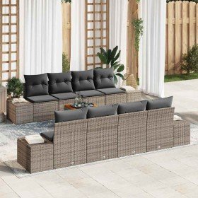 Conjunto de sofá de jardín 7 pcs Gris