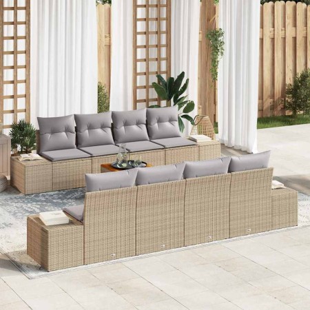 Conjunto de sofá de jardín 7 pcs beige y gris claro