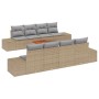 Conjunto de sofá de jardín 7 pcs beige y gris claro