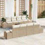 Conjunto de sofá de jardín 7 pcs Beige y