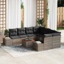 Conjunto de sofá de jardín 9 pcs Gris