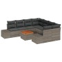Conjunto de sofá de jardín 9 pcs Gris