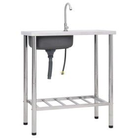 Single bowl camping sink and stainless steel faucet by vidaXL, Sinks - Ref: Foro24-151213, Price: 168,92 €, Discount: %