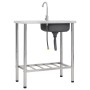 Campingspüle mit einem Becken und Wasserhahn aus Edelstahl von vidaXL, Sinkt - Ref: Foro24-151213, Preis: 168,42 €, Rabatt: %