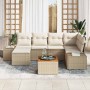 Conjunto de sofá de jardín 7 pcs Beige y