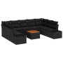 Conjunto de sofá de jardín 10 pcs Negro