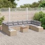 Conjunto de sofá de jardín 11 pcs beige y gris claro