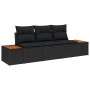 Conjunto de sofá de jardín 3 pcs Negro 239 x 62 x 85 cm