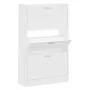 Mueble zapatero madera contrachapada blanco 63x24x103 cm de vidaXL, Zapateros y organizadores de calzado - Ref: Foro24-342550...