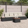 Conjunto de sofá de jardín con cojín 5 pcs Negro Poliratán