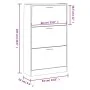 Mueble zapatero madera contrachapada blanco 63x24x103 cm de vidaXL, Zapateros y organizadores de calzado - Ref: Foro24-342550...