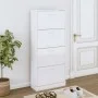 Schuhschrank aus glänzend weißem Sperrholz, 63 x 24 x 147 cm von vidaXL, Schuhregale und Schuhorganisatoren - Ref: Foro24-342...