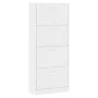 Mueble zapatero madera contrachapada blanco brillo 63x24x147 cm de vidaXL, Zapateros y organizadores de calzado - Ref: Foro24...