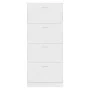 Mueble zapatero madera contrachapada blanco brillo 63x24x147 cm de vidaXL, Zapateros y organizadores de calzado - Ref: Foro24...